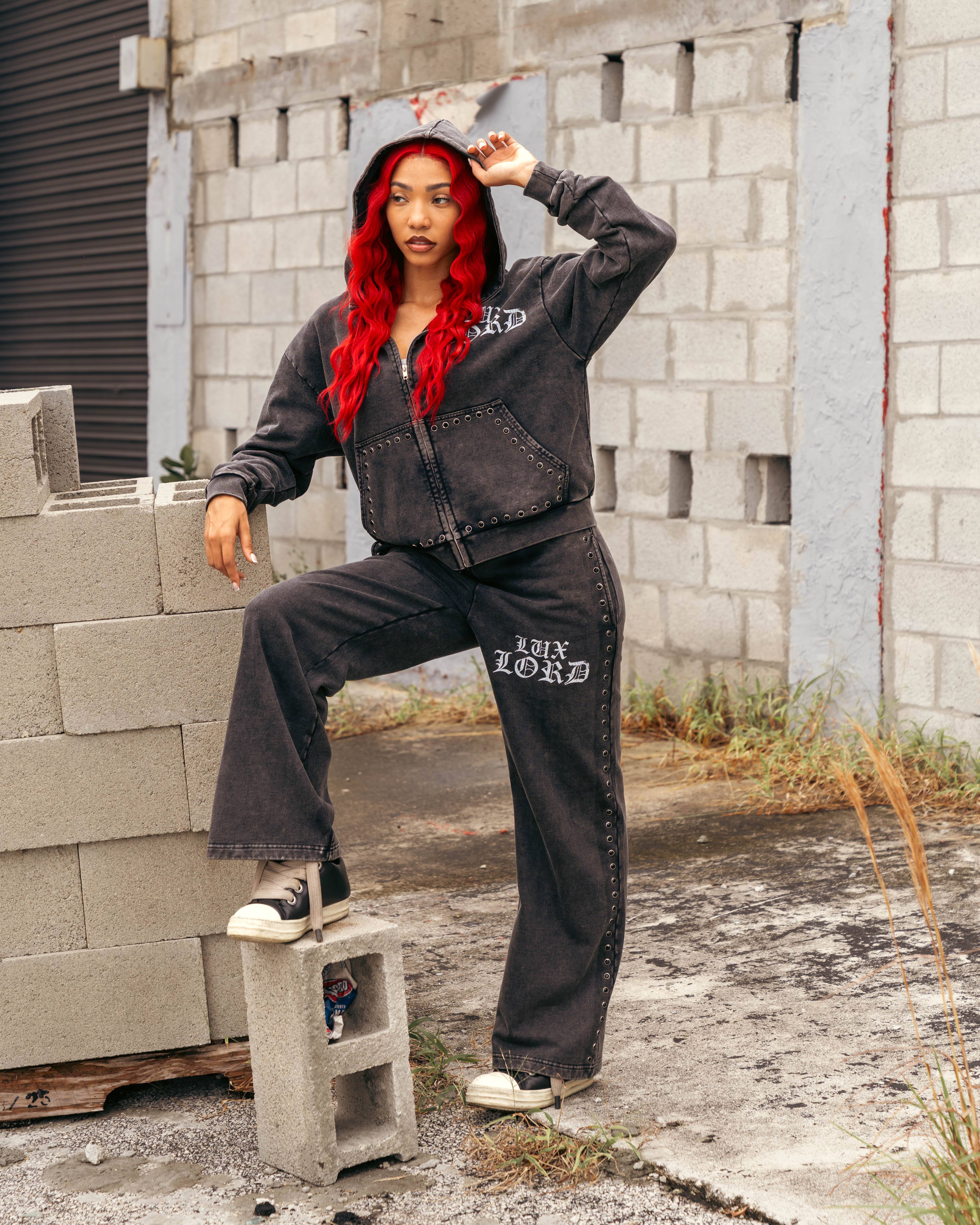 "GRAPHITE" GEMSTONE SWEATS