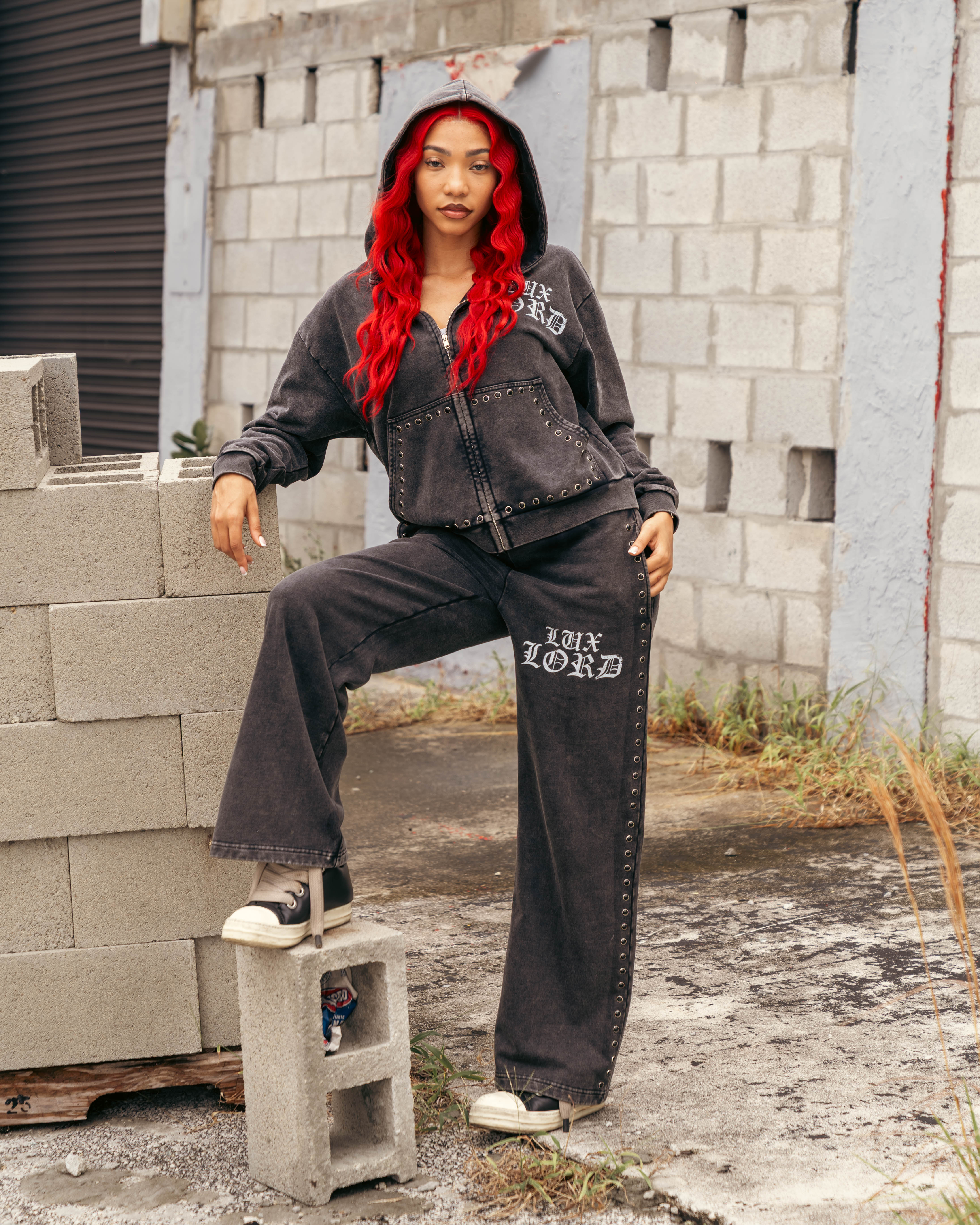 "GRAPHITE" GEMSTONE SWEATS