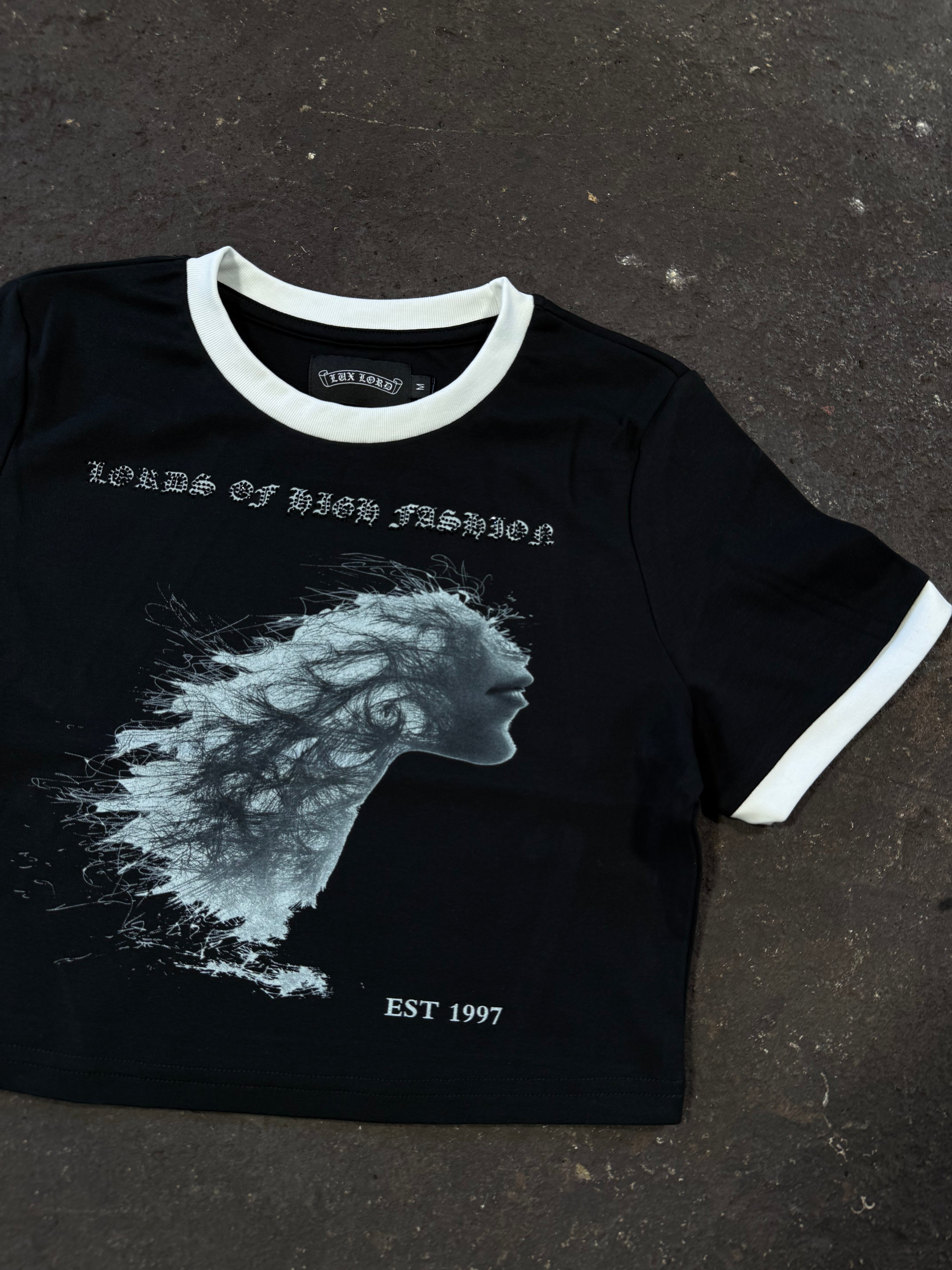 Womens Black LOHF Crop Tee