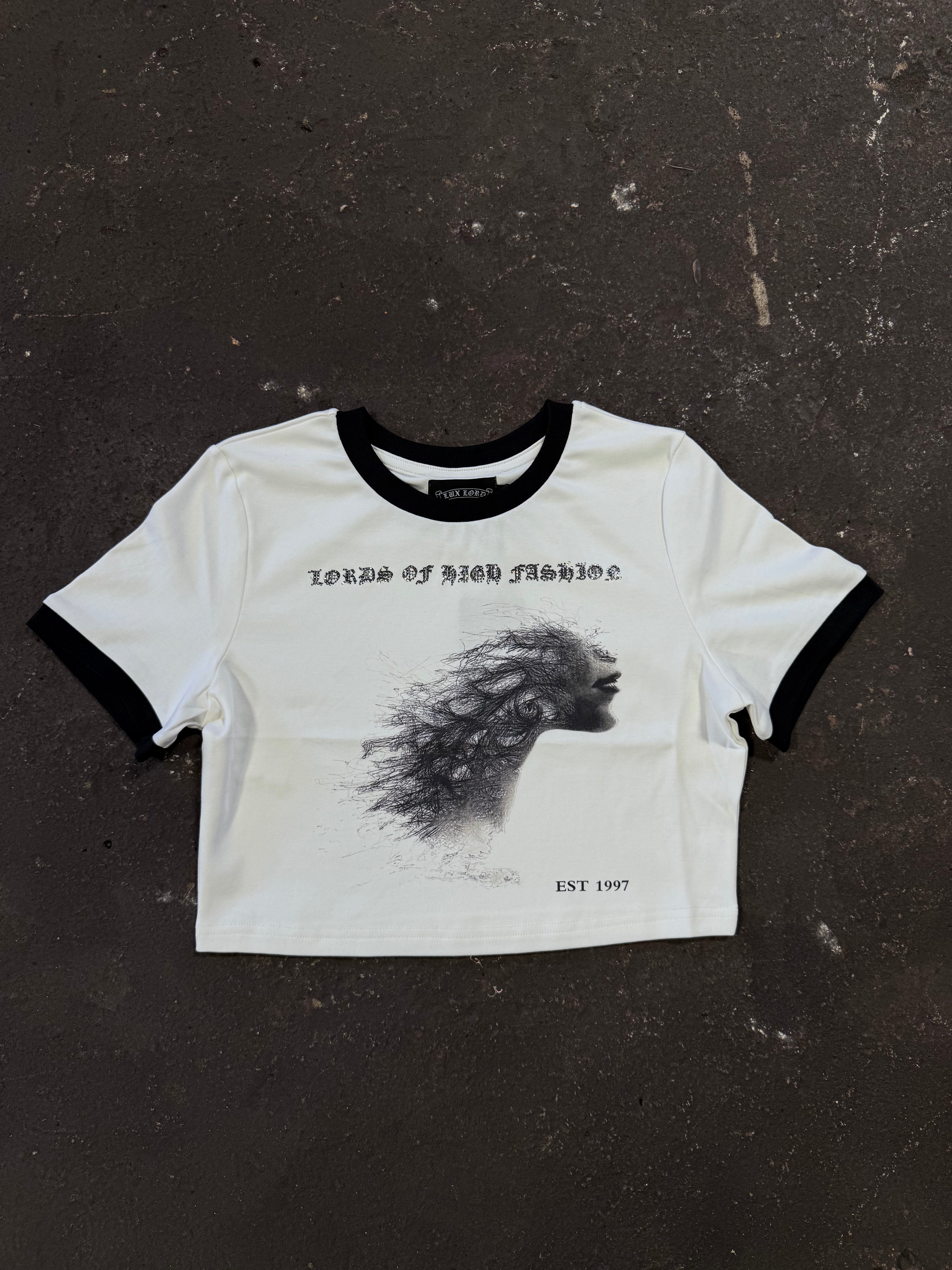Women's White LOHF Crop Tee
