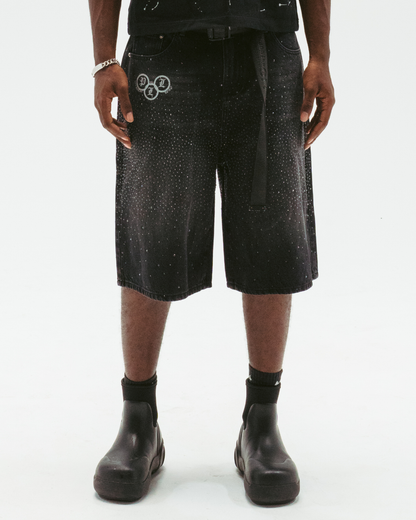 "STUNNA" RHINESTONE JORTS