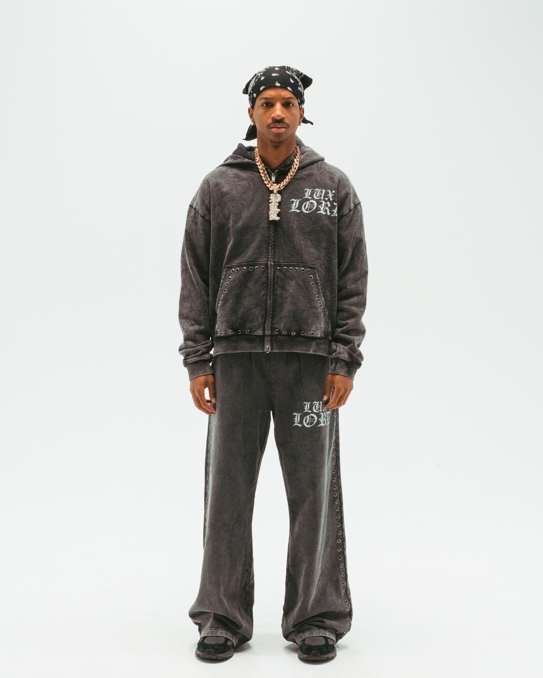 "GRAPHITE" GEMSTONE ZIP-UP