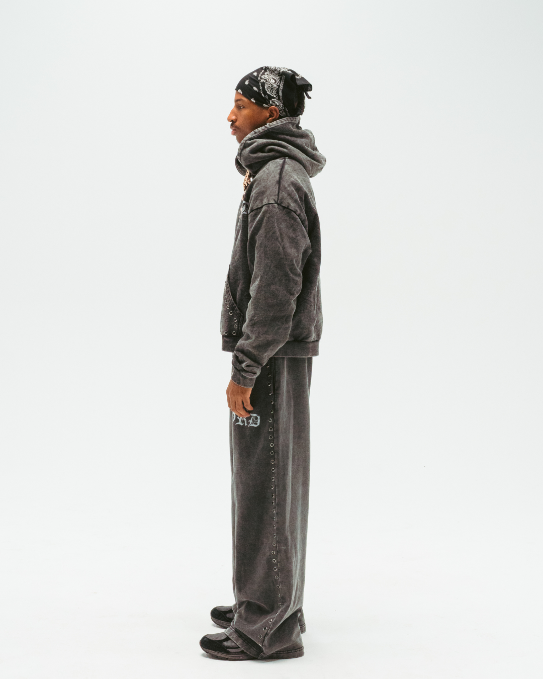 "GRAPHITE" GEMSTONE ZIP-UP