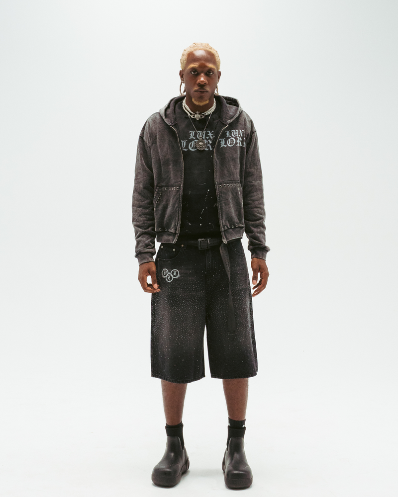 "STUNNA" RHINESTONE JORTS