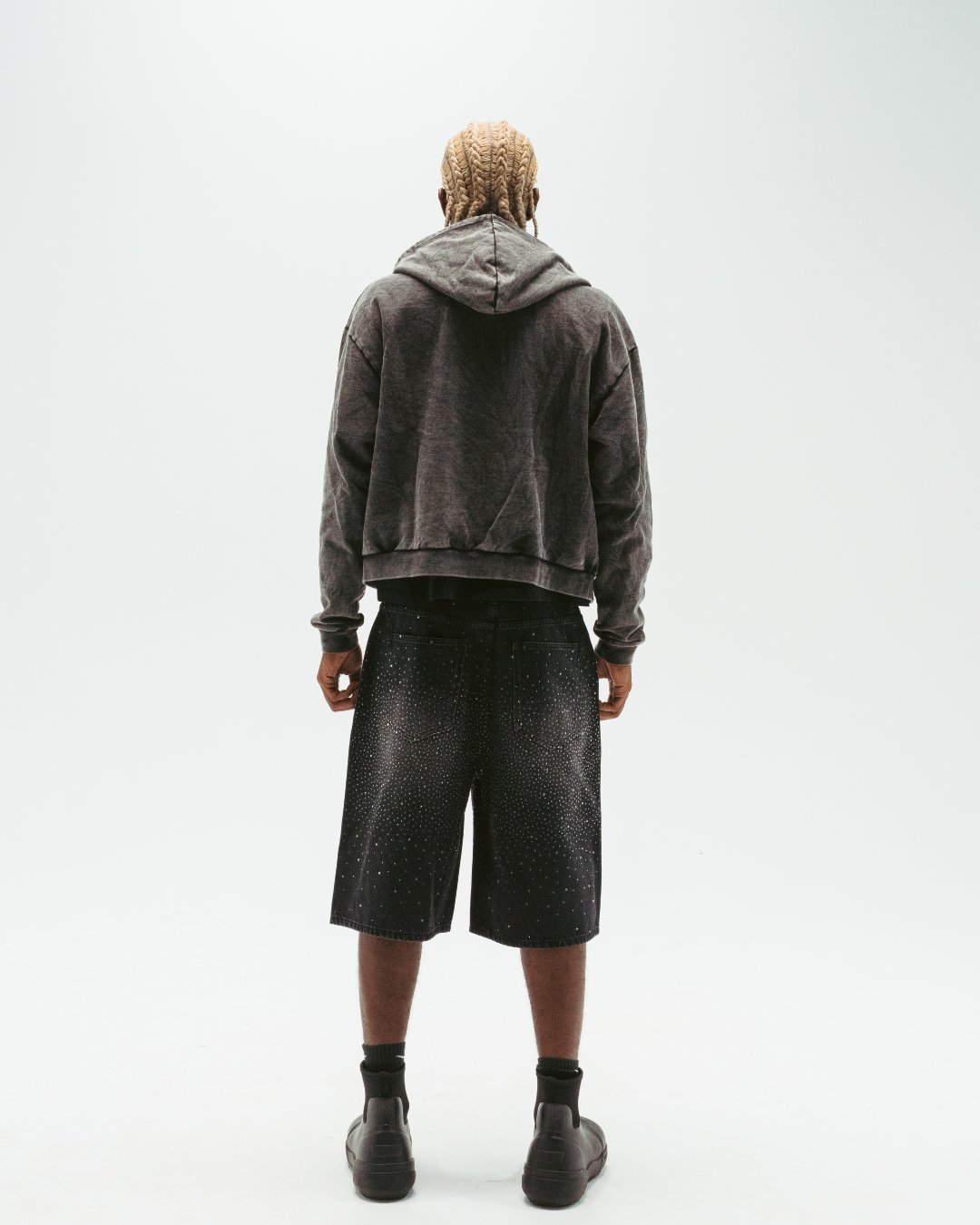 "STUNNA" RHINESTONE JORTS