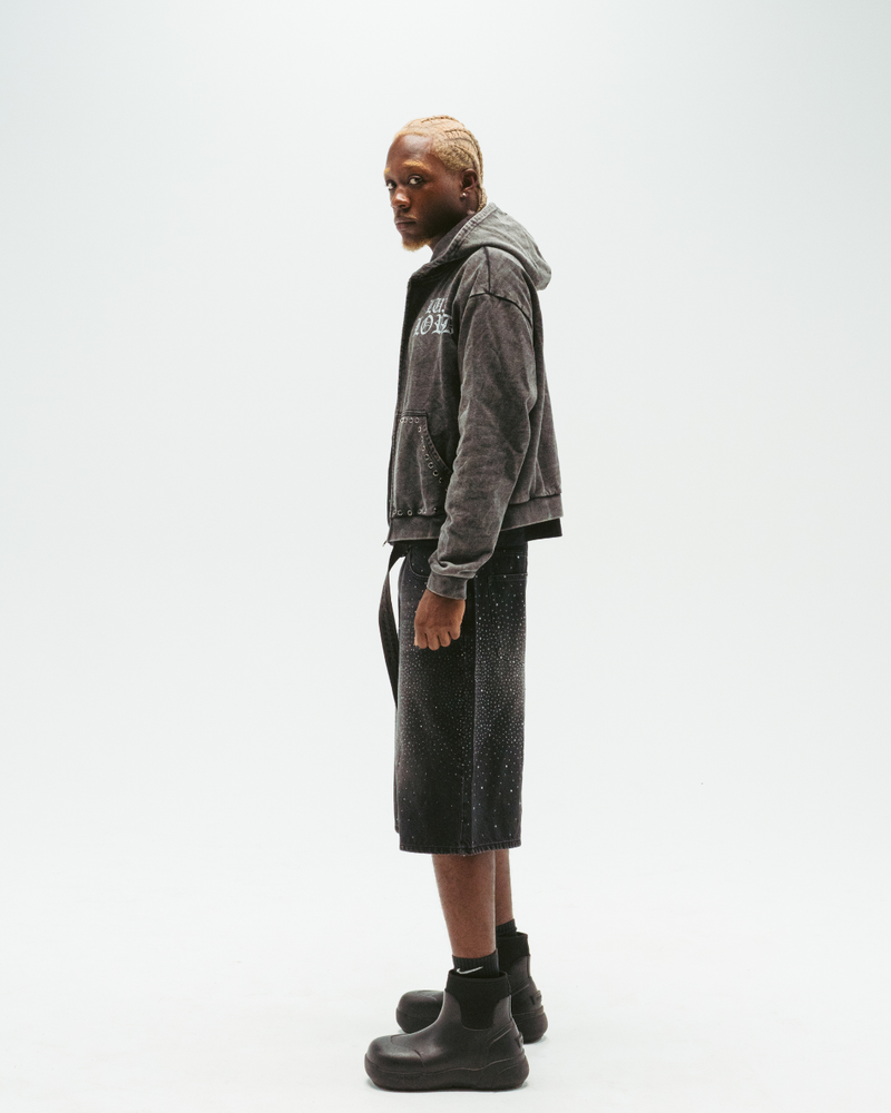 "STUNNA" RHINESTONE JORTS