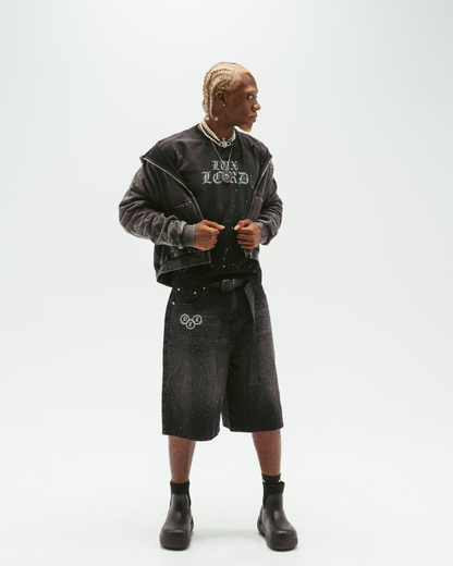 "STUNNA" RHINESTONE JORTS